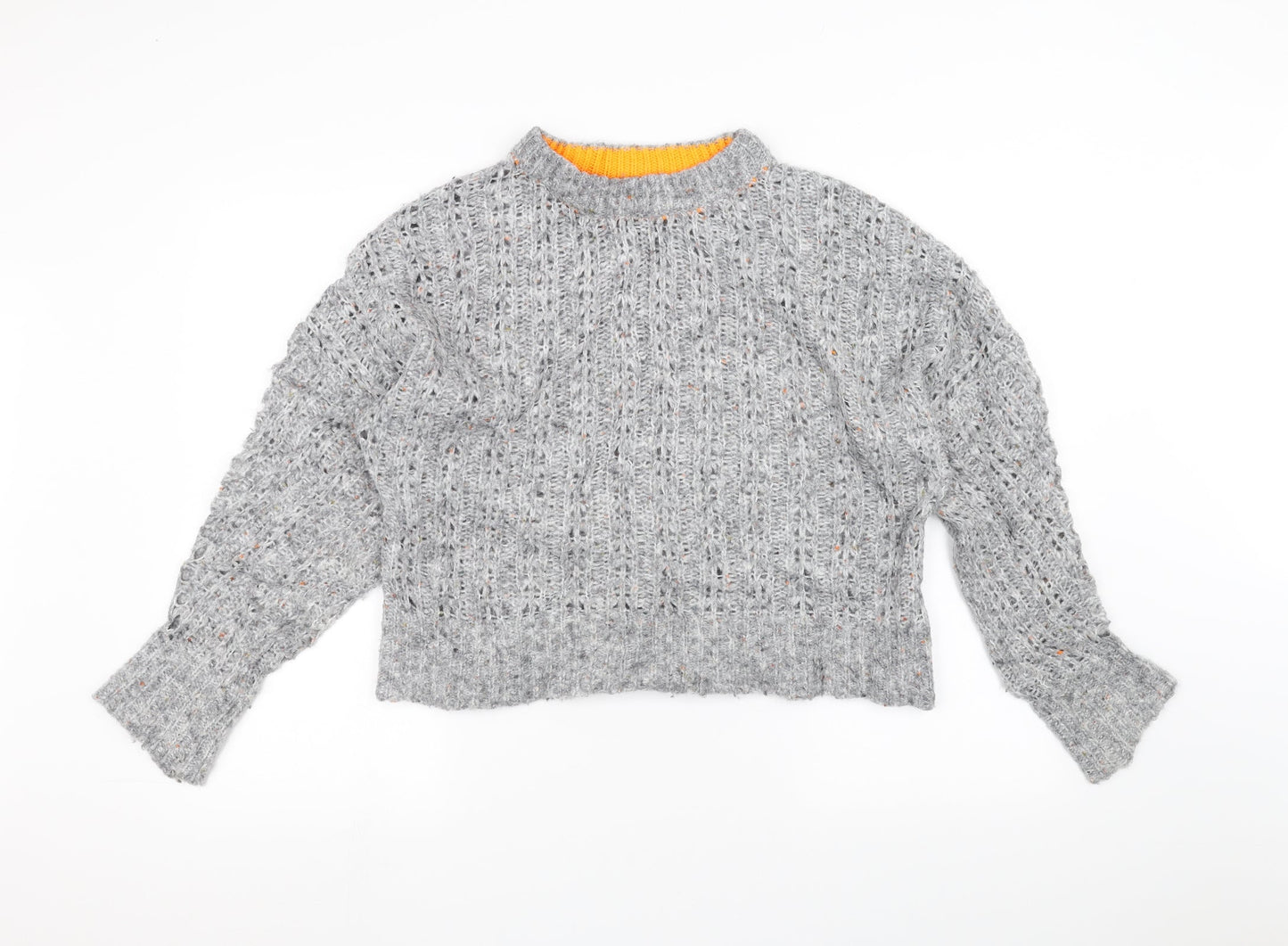 Topshop Womens Grey  Knit Pullover Jumper Size 4