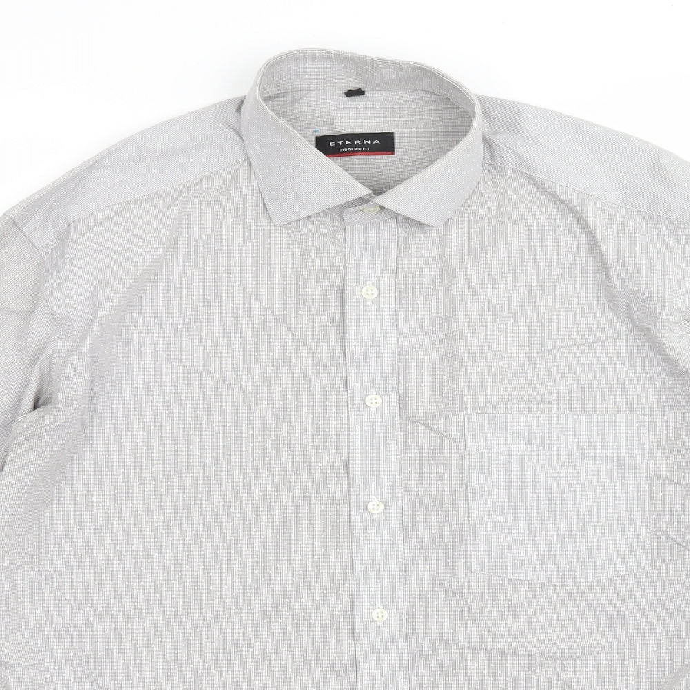 Etcetera Mens Grey Polka Dot   T-Shirt Size 15.5