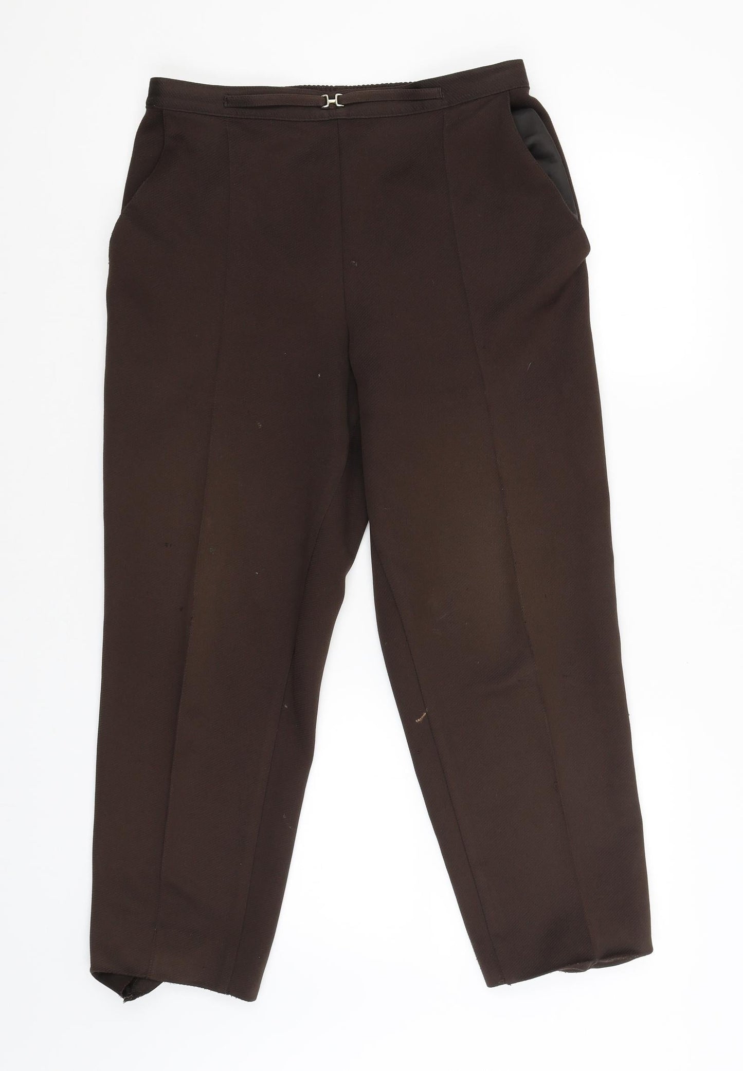 Marks and Spencer Womens Brown   Carrot Trousers Size 14 L23.5 in