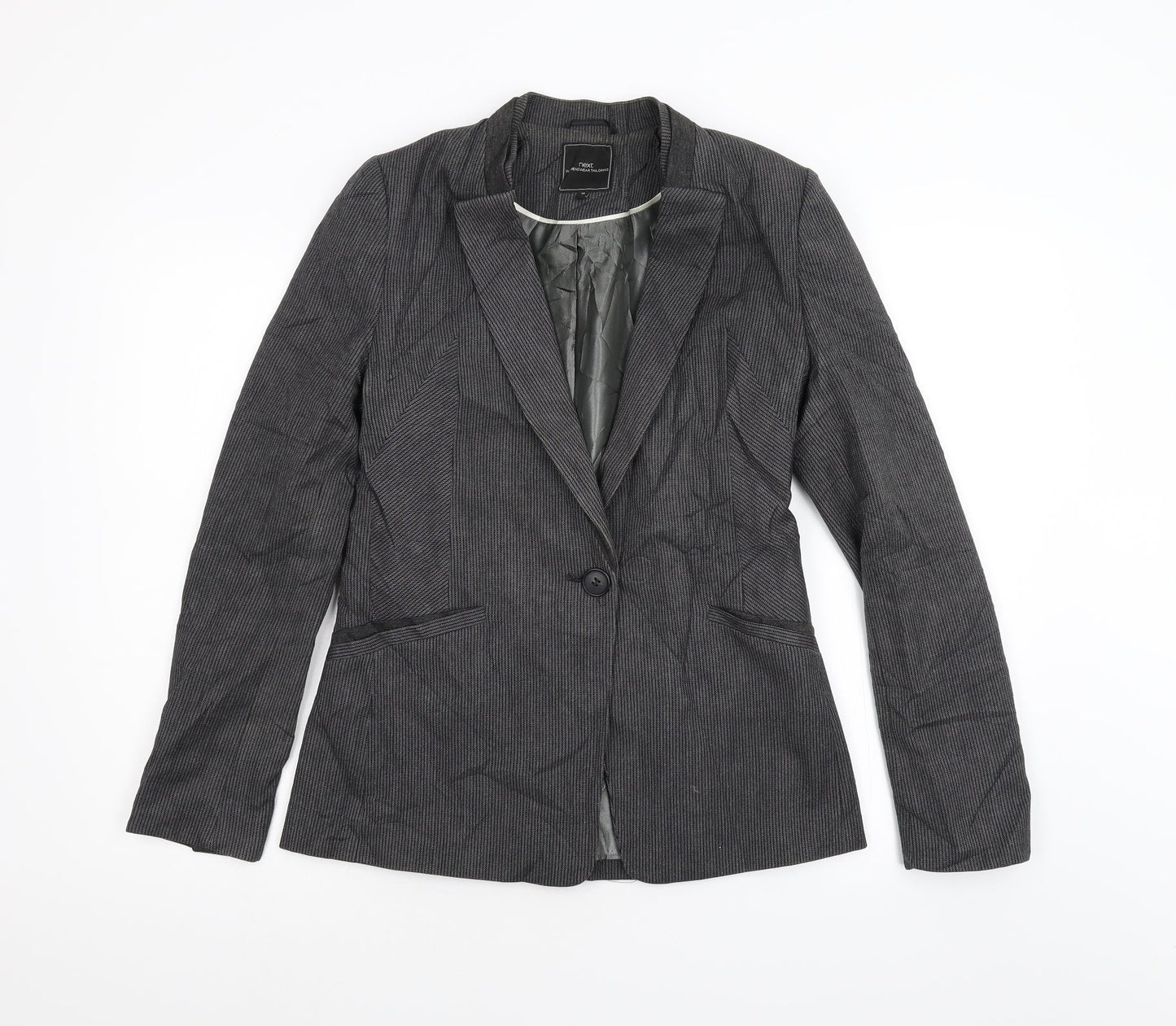 NEXT Womens Grey Striped  Jacket Blazer Size 10