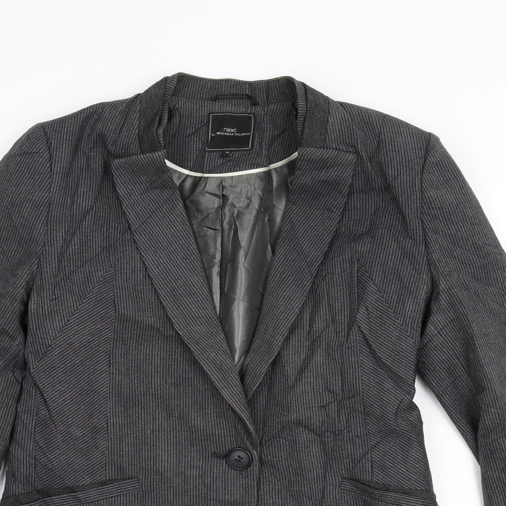 NEXT Womens Grey Striped  Jacket Blazer Size 10