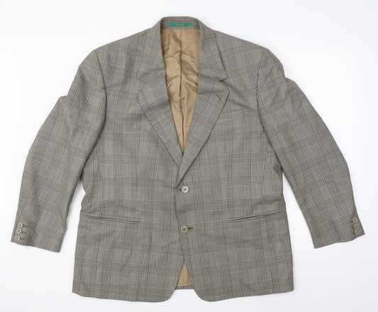 Canada Mens Brown Check  Jacket Suit Jacket Size 42