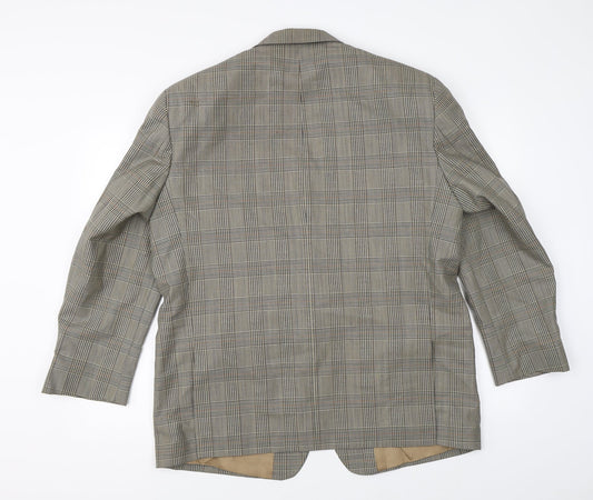 Canada Mens Brown Check  Jacket Suit Jacket Size 42