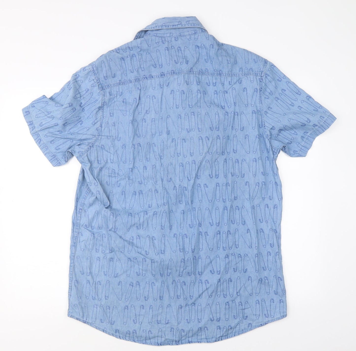 J Heart & Bros Mens Blue    Button-Up Size L