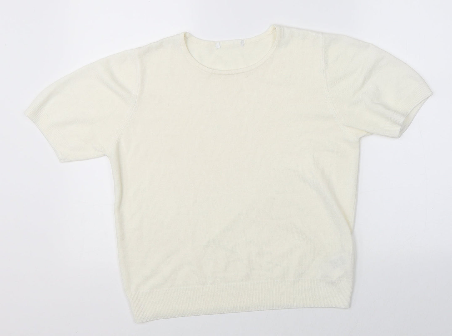 Marks & Spencer Womens Beige   Basic T-Shirt Size 14
