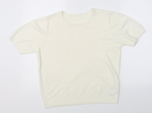 Marks & Spencer Womens Beige   Basic T-Shirt Size 14