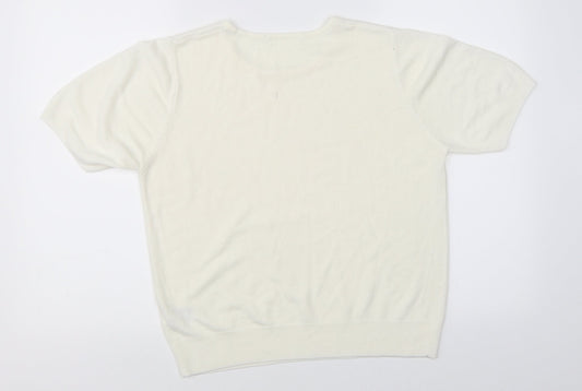 Marks & Spencer Womens Beige   Basic T-Shirt Size 14