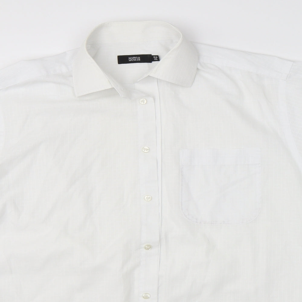 Marks & Spencer Mens White    Button-Up Size 40
