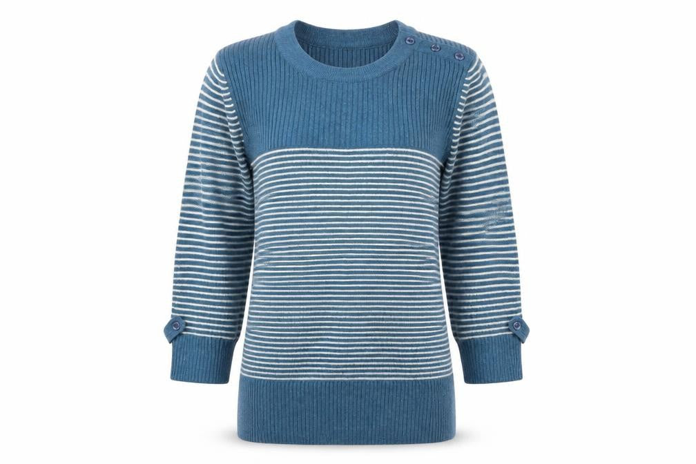 Topshop Womens Blue Striped  Pullover Jumper Size 8