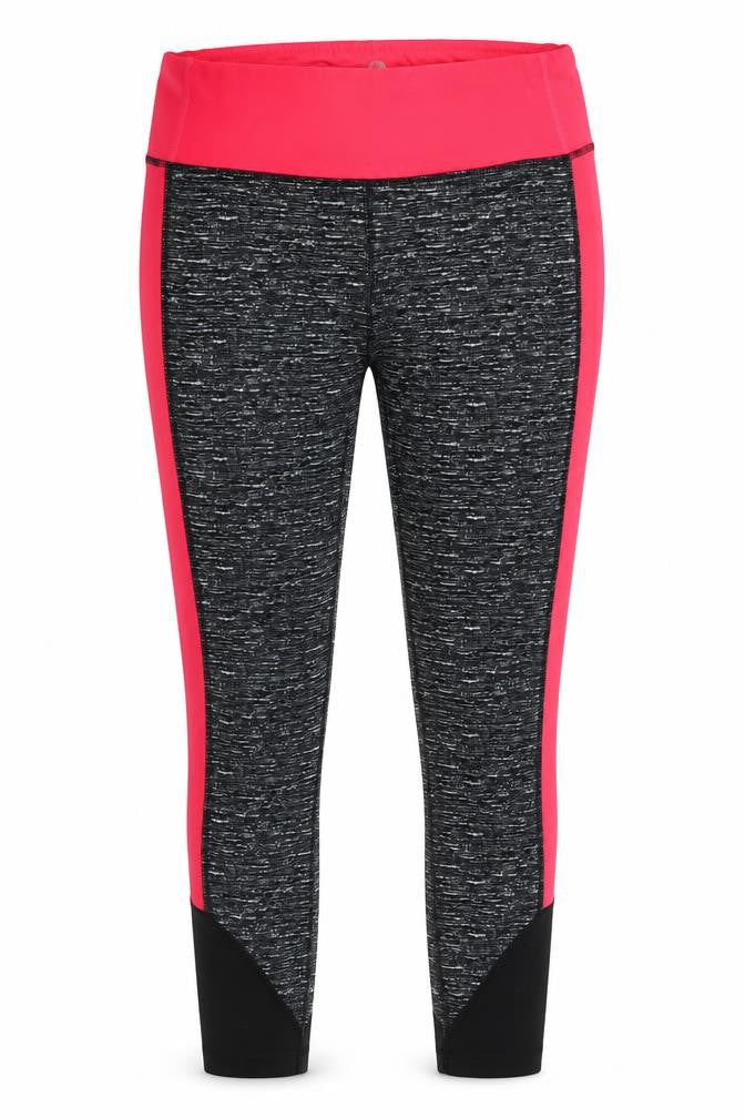 Front view of 90 Degree women’s pink track pants leggings, size S, 28-inch leg - grey