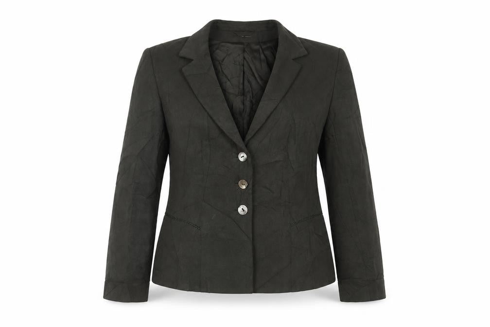 Front view of Kaliko women’s green jacket suit jacket, size UK 14
