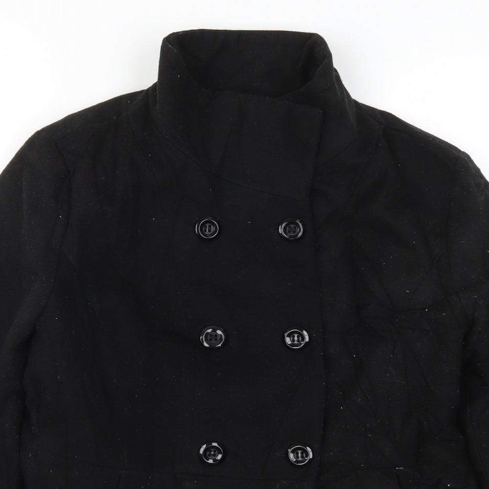 FOREVER 21 Womens Black   Pea Coat Coat Size L