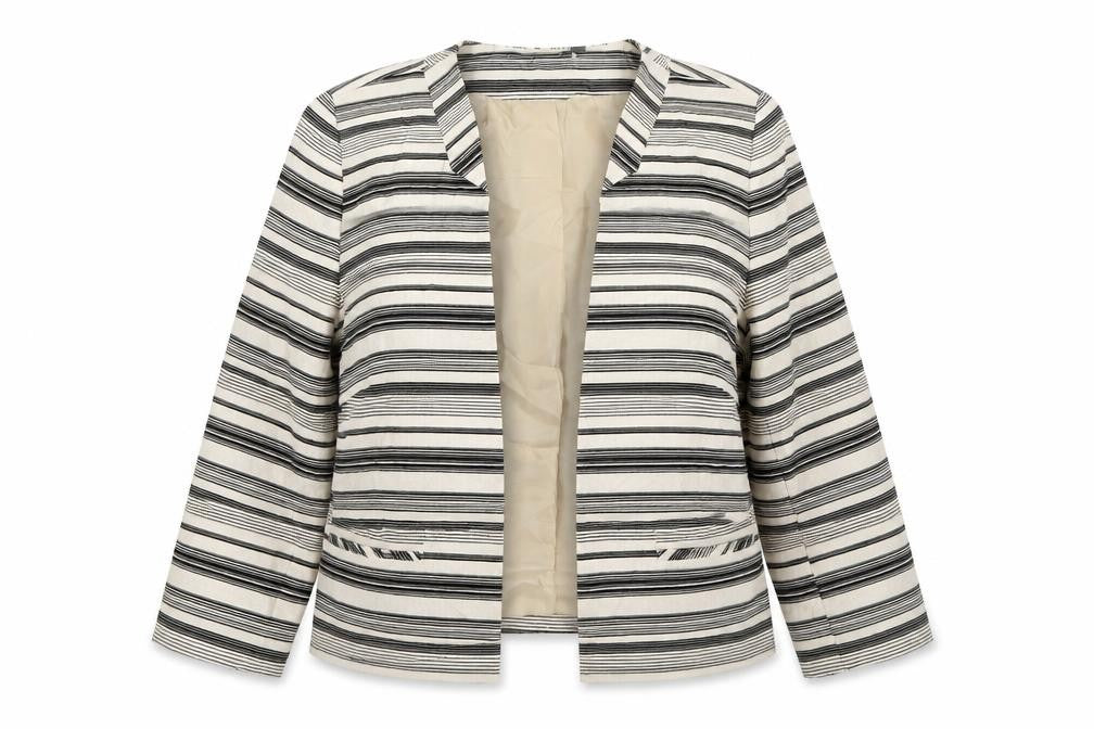 BHS Womens Beige Striped  Jacket  Size 14