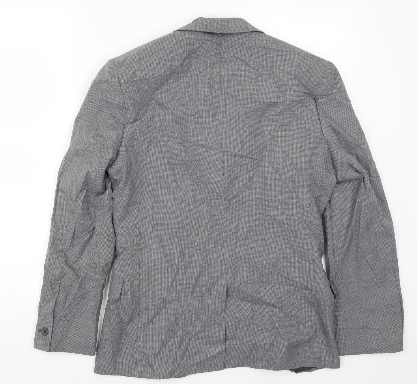 Preworn Mens Grey Houndstooth  Jacket Suit Jacket Size 36