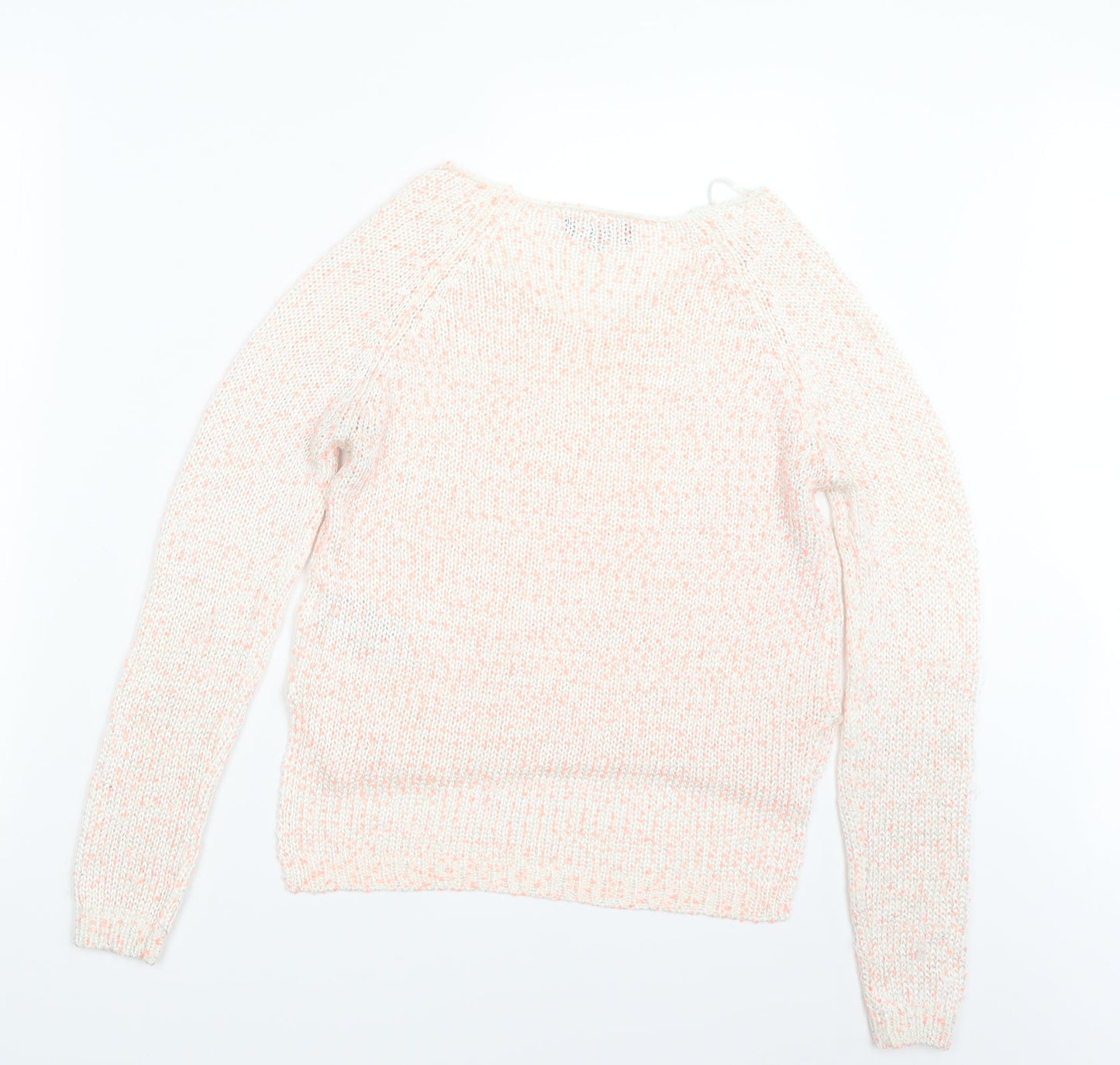 New Look Womens White  Knit Pullover Jumper Size 10