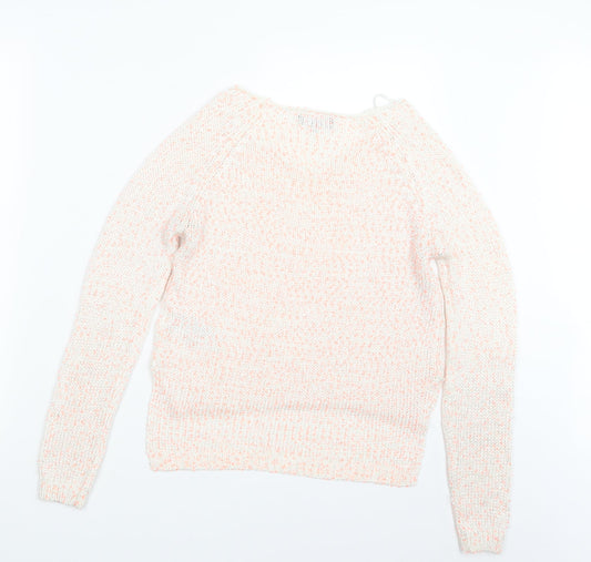 New Look Womens White  Knit Pullover Jumper Size 10