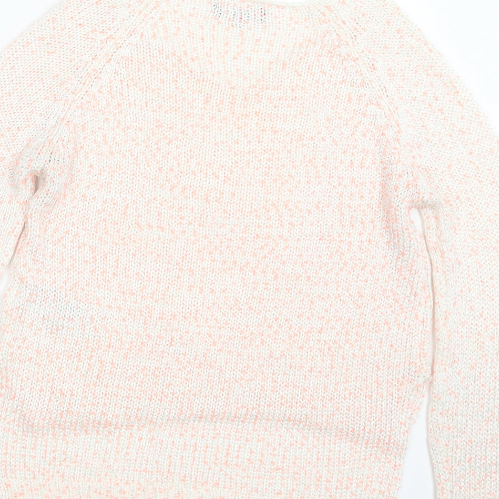 New Look Womens White  Knit Pullover Jumper Size 10