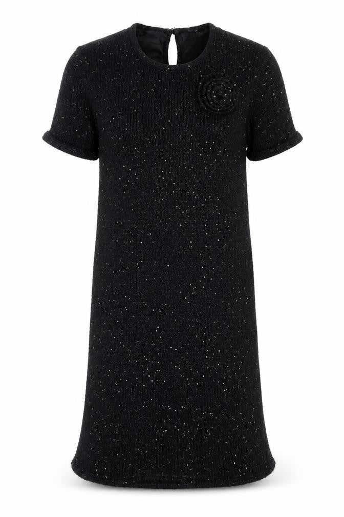 John Lewis Girls Black  Knit Jumper Dress  Size 12 Years