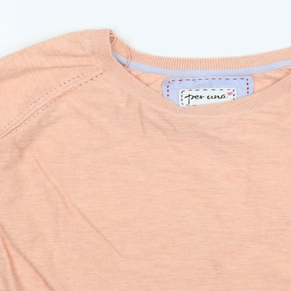Marks and Spencer Womens Orange  Knit Pullover Jumper Size 14