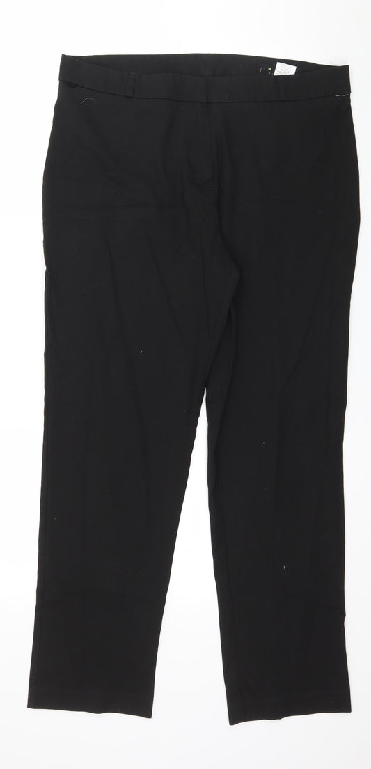 Preworn Womens Black   Trousers  Size 14 L28 in