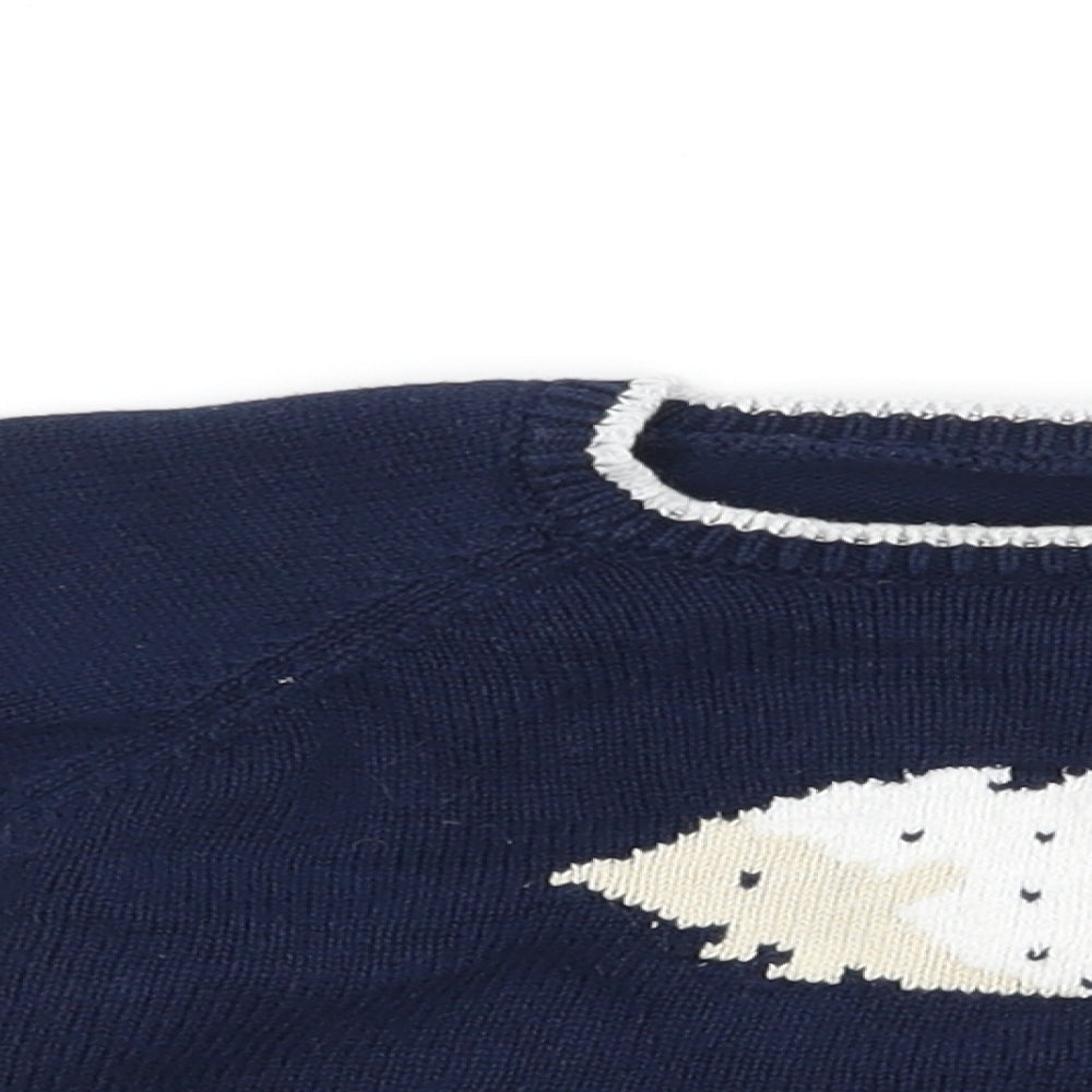 Matalan Boys Blue  Knit Pullover Jumper Size 6-9 Months  - Hedgehog
