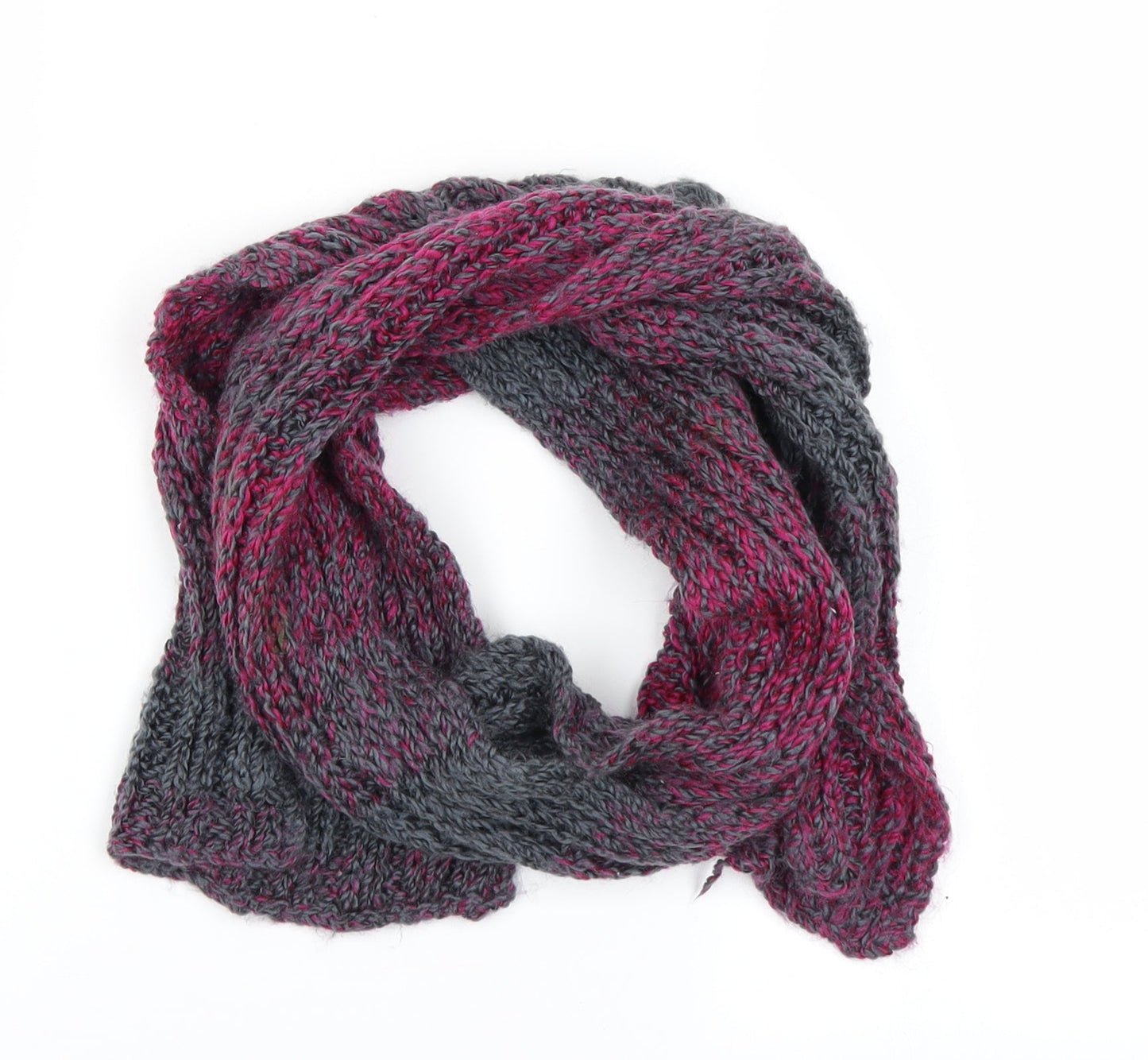 Preworn Womens Pink Striped Knit  Scarf
