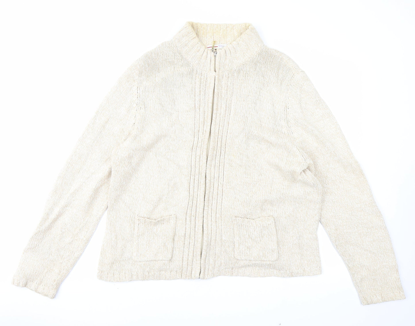 Papaya Womens Beige  Knit Cardigan Jumper Size 20