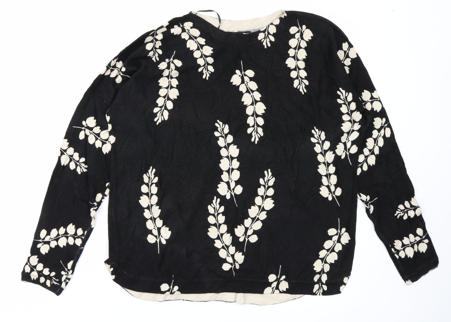 The Collection Womens Black Floral  Pullover Jumper Size 12