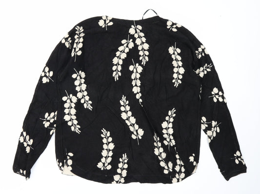 The Collection Womens Black Floral  Pullover Jumper Size 12