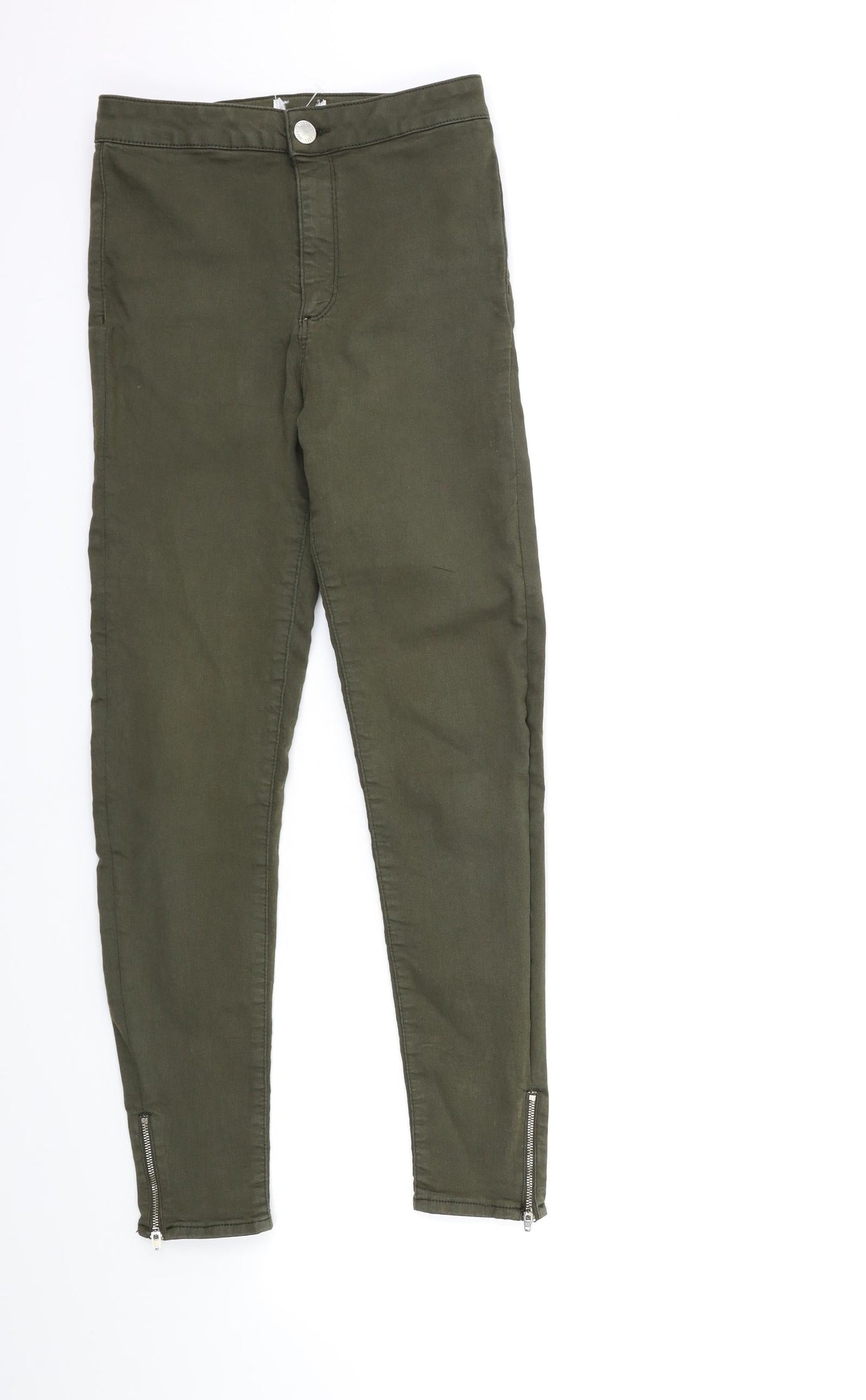 Preworn Womens Green  Denim Skinny Jeans Size 8 L28 in
