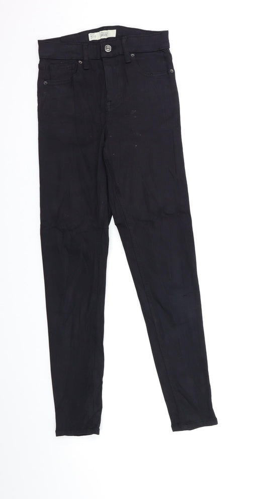 Topshop Womens Black  Denim Skinny Jeans Size 25 in L32 in