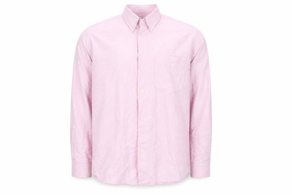 St Bernard Mens Pink Colourblock   Button-Up Size 16