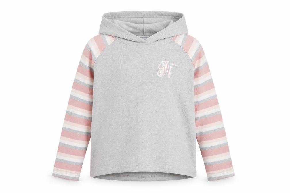 Next Girls Grey Colourblock  Pullover Jumper Size 10 Years