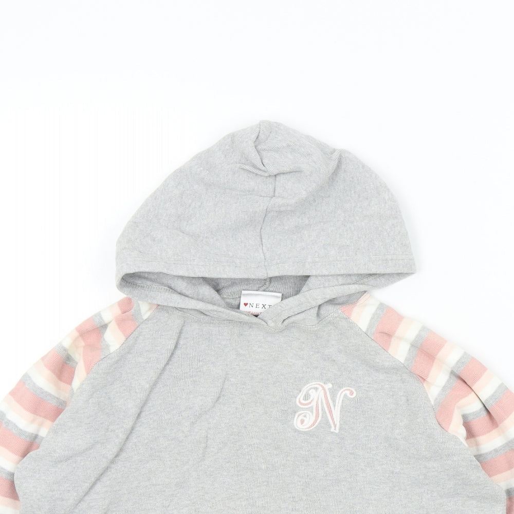 NEXT Girls Grey Colourblock  Pullover Jumper Size 10 Years