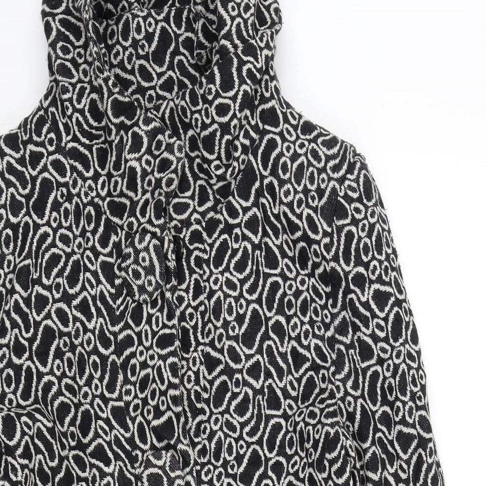 peng xin Womens Black Geometric  Jacket Coat Size S