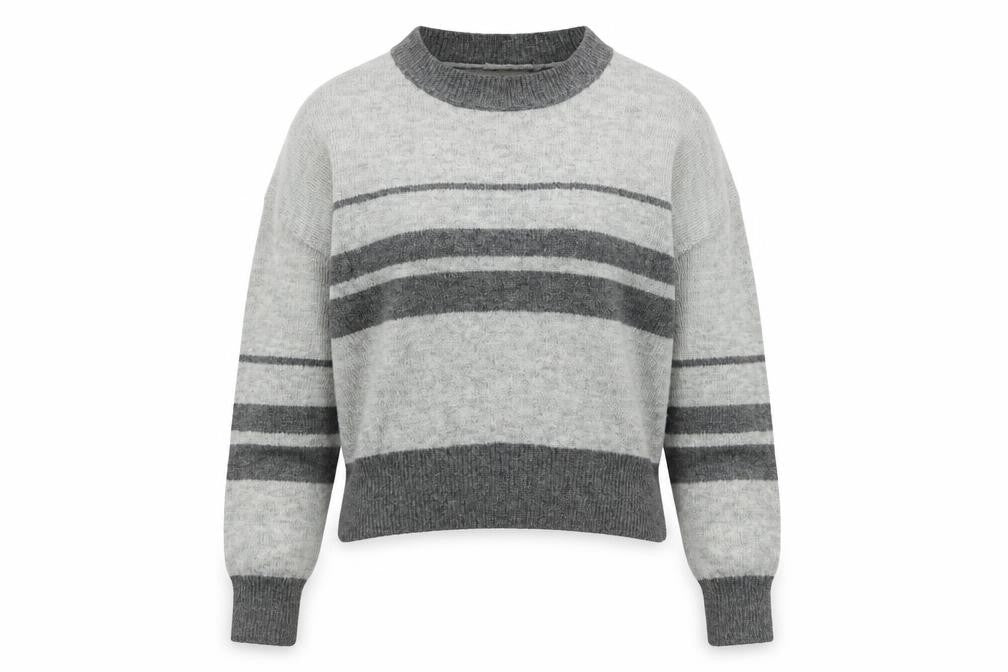 Topshop Womens Grey Striped  Pullover Jumper Size 8
