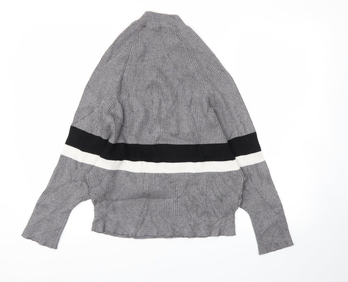 SWEEWE Womens Grey Striped  Pullover Jumper Size M