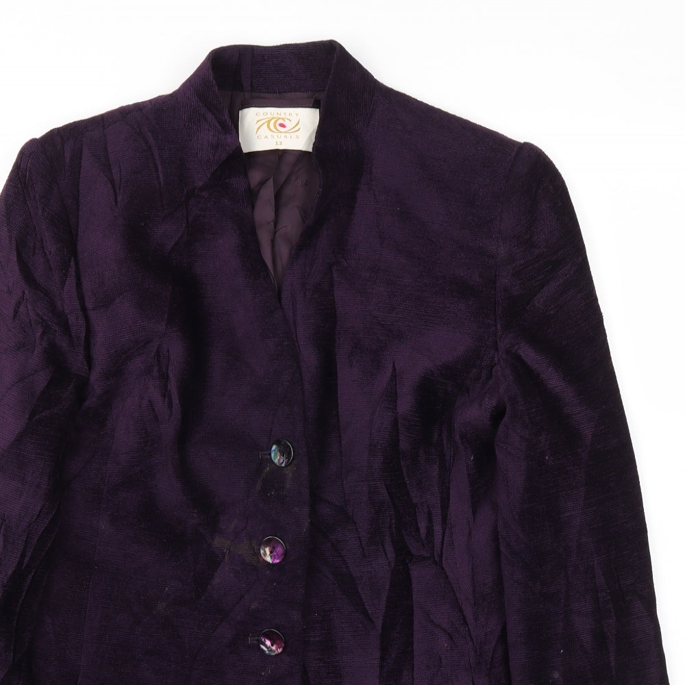 CALSUALS Womens Purple   Jacket Blazer Size 12