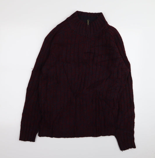 M&S Mens Red   Pullover Jumper Size M