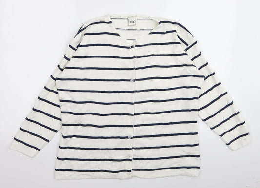 C&A Womens Multicoloured Striped  Cardigan Jumper Size L