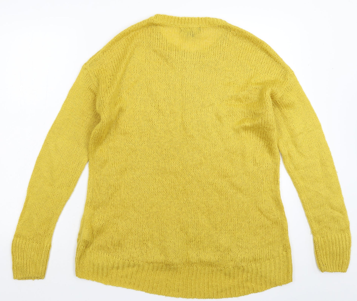 New Look Womens Yellow  Knit Pullover Jumper Size S