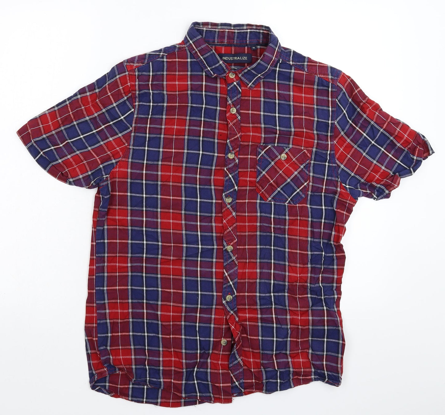 Industrialize Mens Multicoloured Check   Button-Up Size M