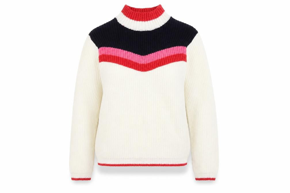 Front view of Dunnes women’s ivory jumper, size S, - 31in chest