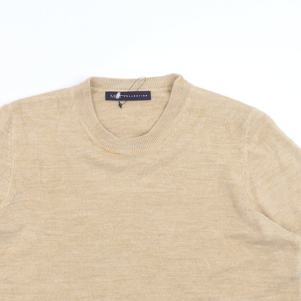 Marks and Spencer Womens Beige   Pullover Jumper Size 14