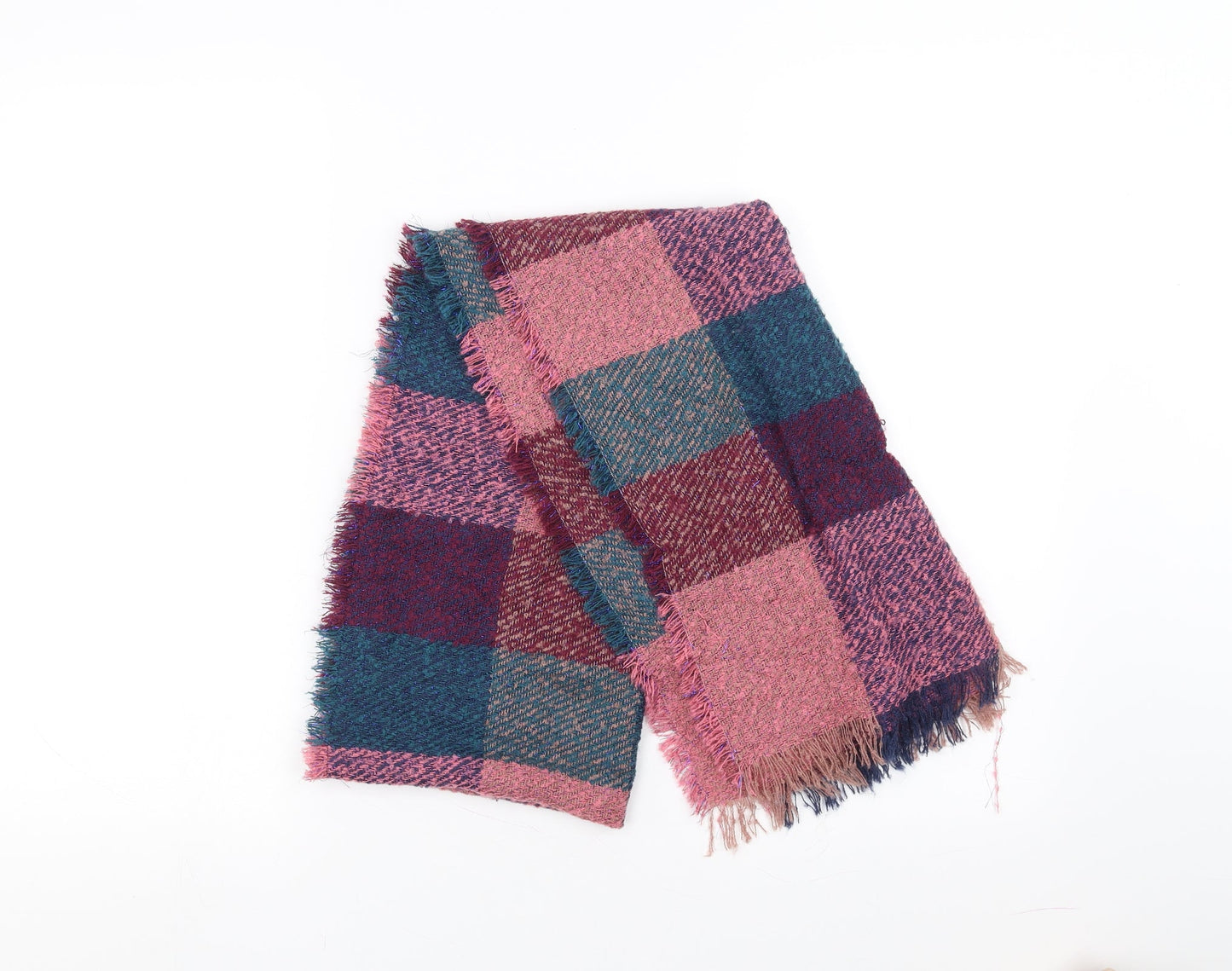 Matalan Womens Pink Check   Shawl/Wrap
