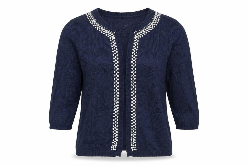 Next Womens Blue  Knit Cardigan Jumper Size 10  - beaded