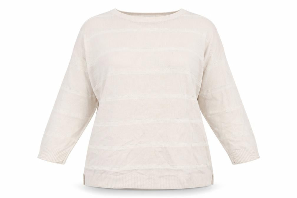 Marks and Spencer Womens Beige Striped  Pullover Jumper Size 12