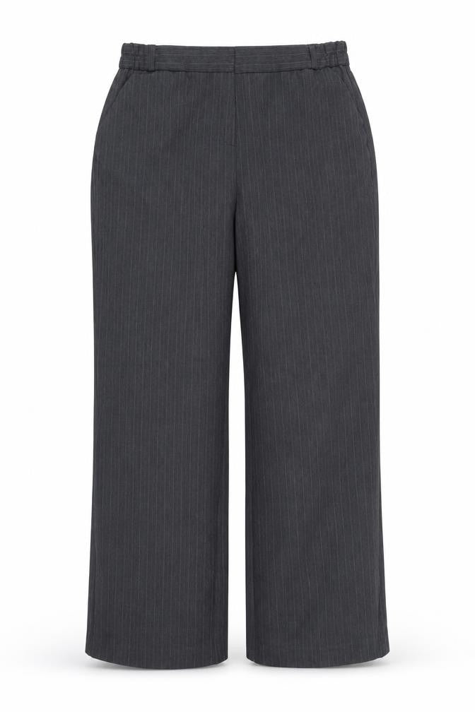 Bonmarché Womens Grey Striped Trousers Size 14 L26 in