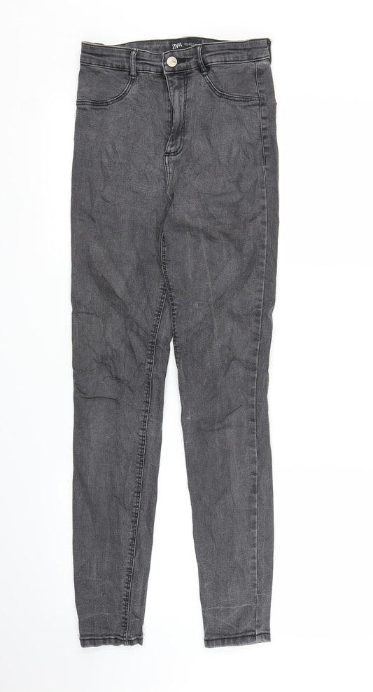 Zara Womens Grey  Denim Skinny Jeans Size 8 L28 in