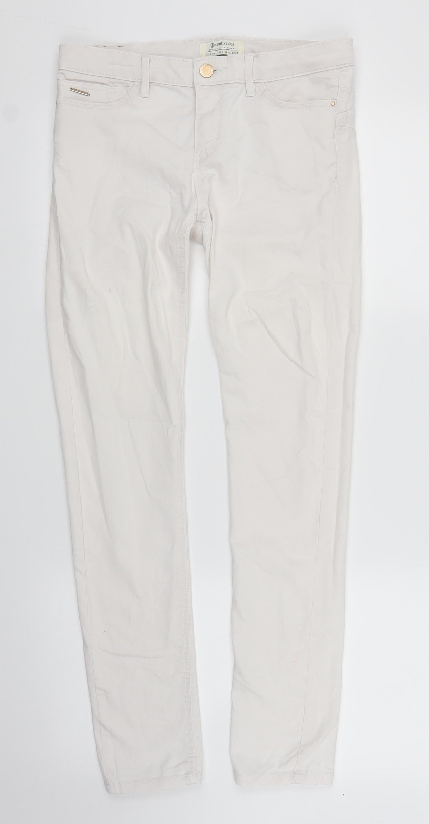 Stradavarius Womens White  Denim Skinny Jeans Size 10 L28 in